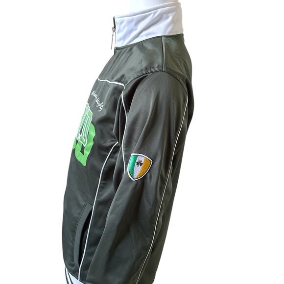 RETRO IRISH Mens Size Large Green Ireland Full Zip Track & Field Active Jacket - Picture 6 of 9